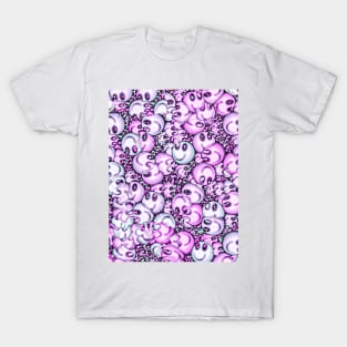 Cute pattern of tiny smileys and ghosts T-Shirt